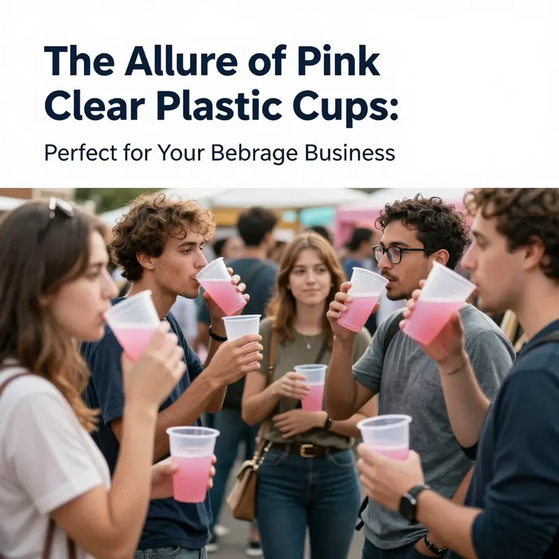Pink clear plastic cups add a festive flair to events, making drinks visually appealing.