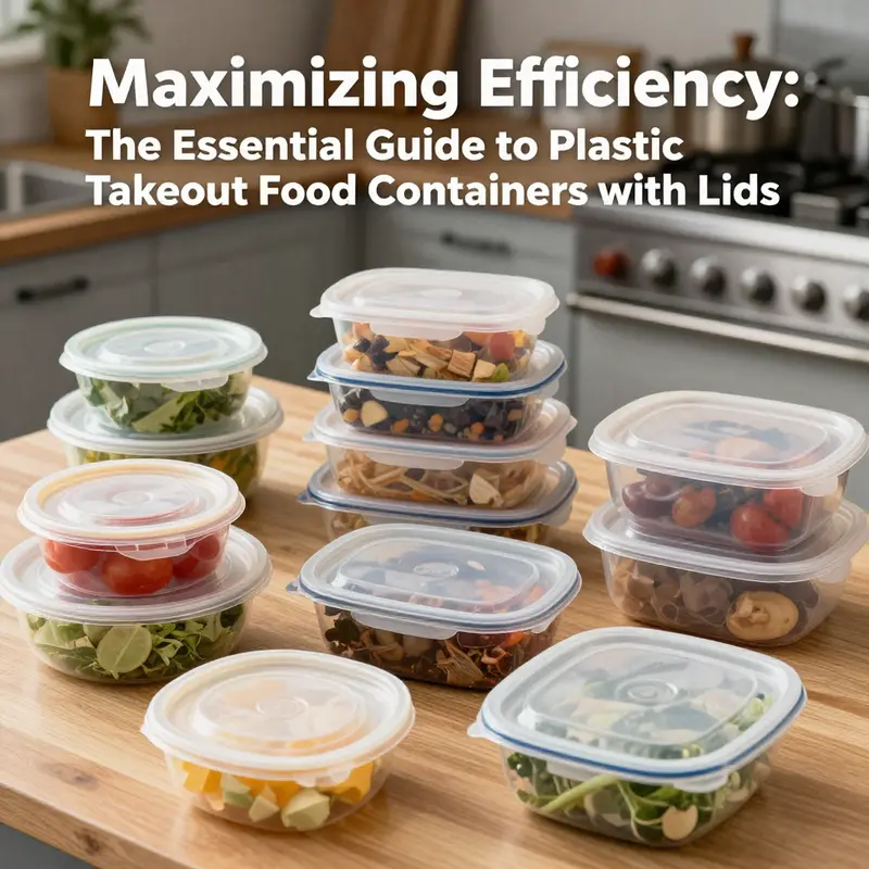 A variety of plastic takeout food containers, showcasing different designs for diverse food types.