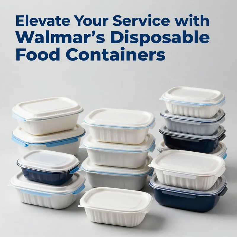 A variety of disposable food containers highlighting their functionality and suitability for different food services.