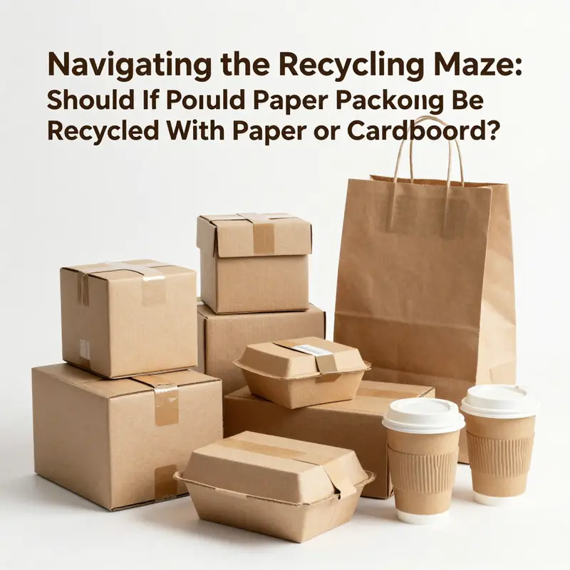An assortment of recyclable paper packaging materials ready for the recycling process.