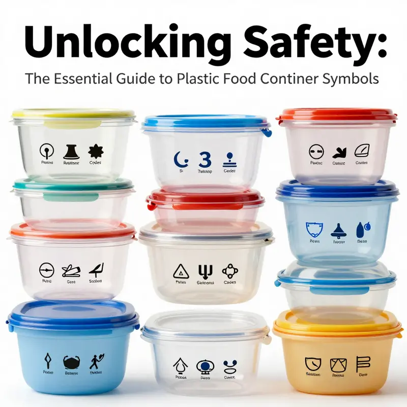 A visual guide to common plastic food container symbols helps businesses identify types of plastics used in packaging.