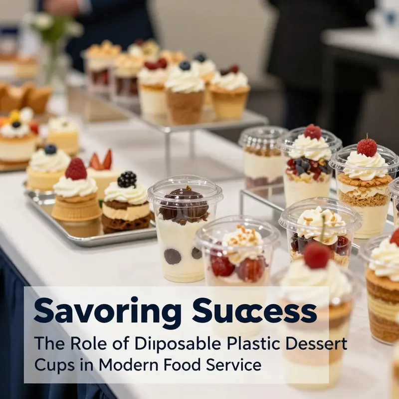 A vibrant collection of disposable plastic dessert cups highlighting the latest material innovations and design features.