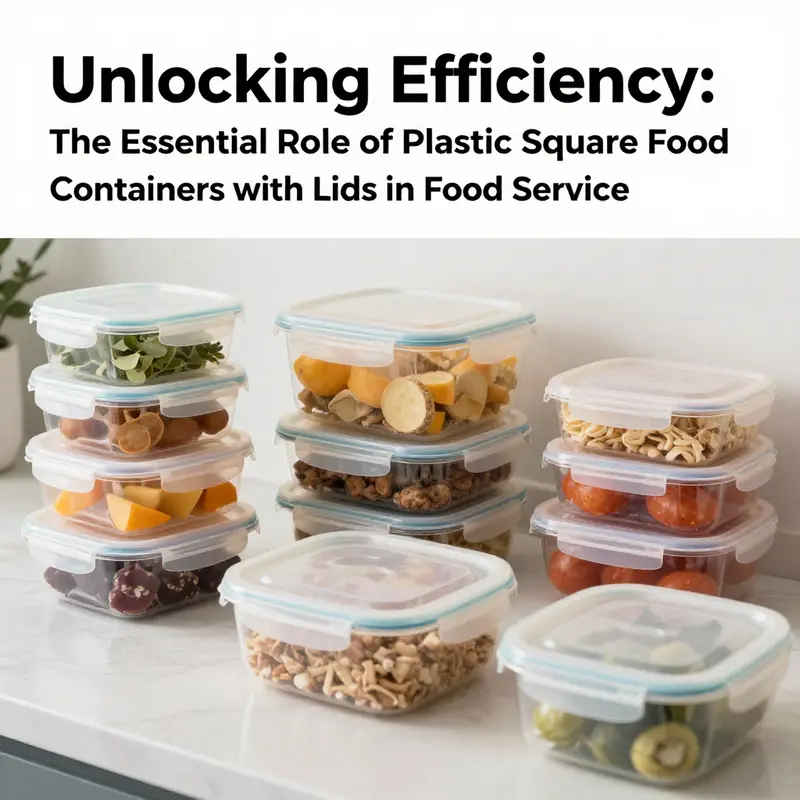 Plastic square food containers designed for efficient food storage and organization.