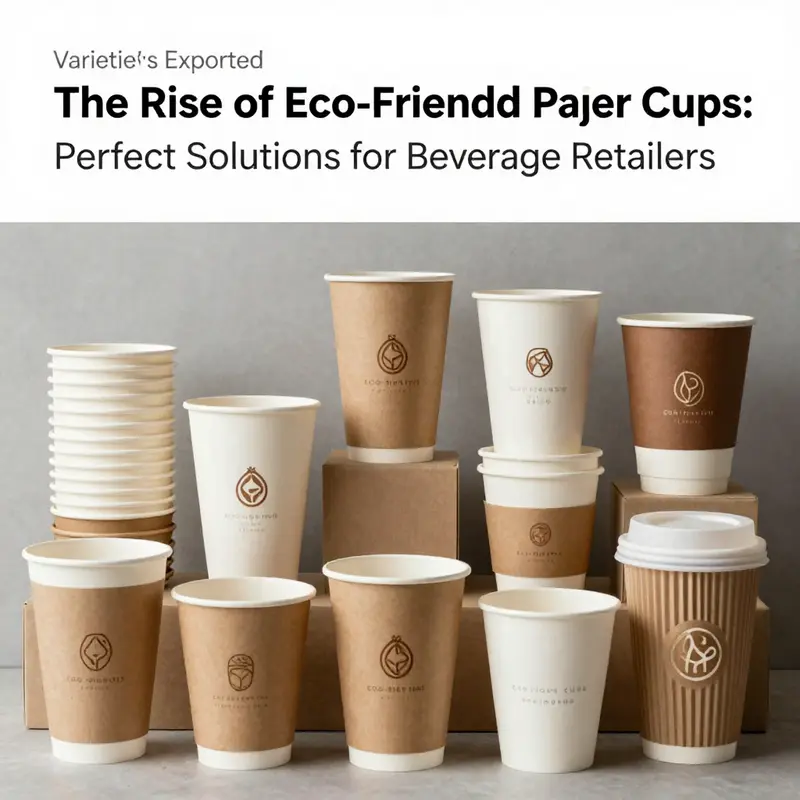 A wide selection of eco-friendly paper cups exhibiting various styles and functionalities.