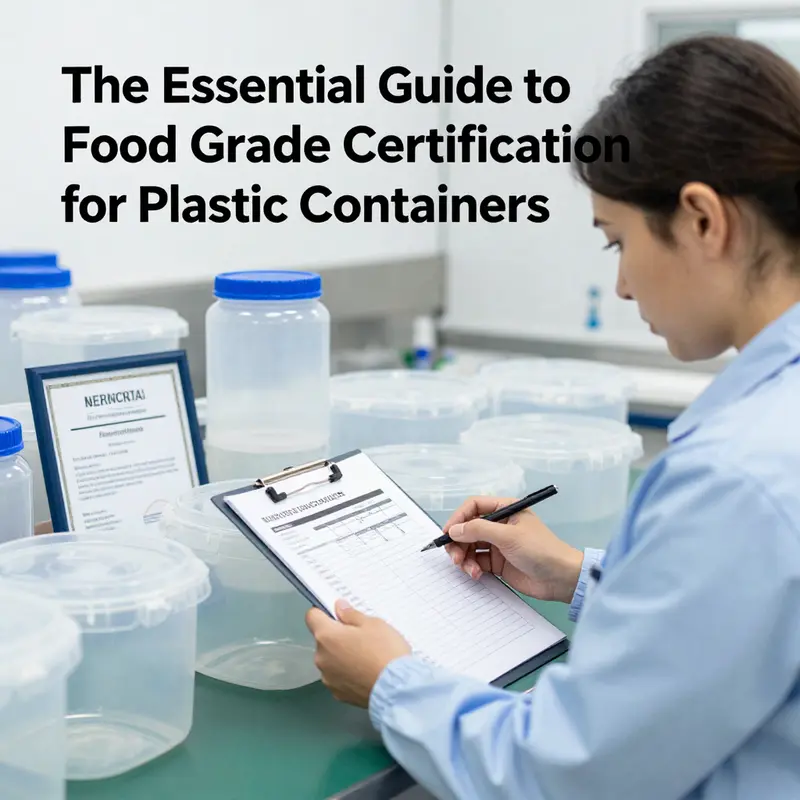 Infographic displaying food grade certification standards and regulations for plastic containers.