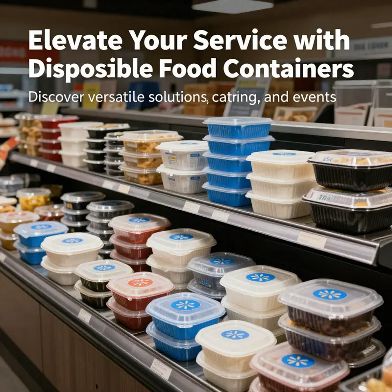 A visually inviting display of Walmart's disposable food containers, perfect for various dining and service needs.