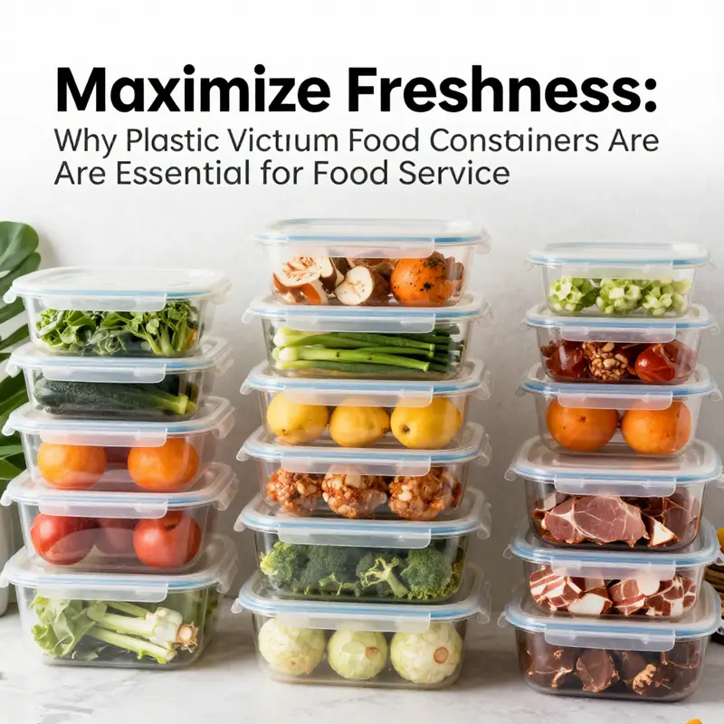 Showcasing the variety of food preserved in plastic vacuum containers for optimal freshness.