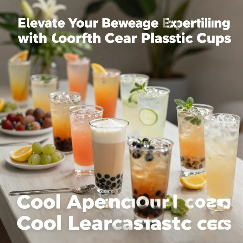 Different types of cool clear plastic cups highlighting their varied materials.