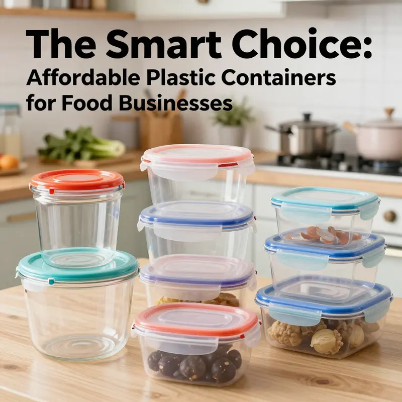 An array of affordable plastic food containers perfect for everyday kitchen storage needs.