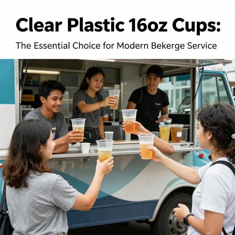 Clear plastic 16oz cups showcasing their clarity and capacity, perfect for cold beverages.