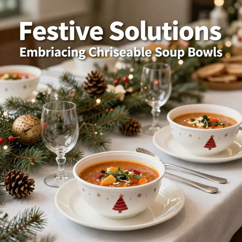 A collection of Christmas disposable soup bowls featuring vibrant seasonal designs and durable materials.