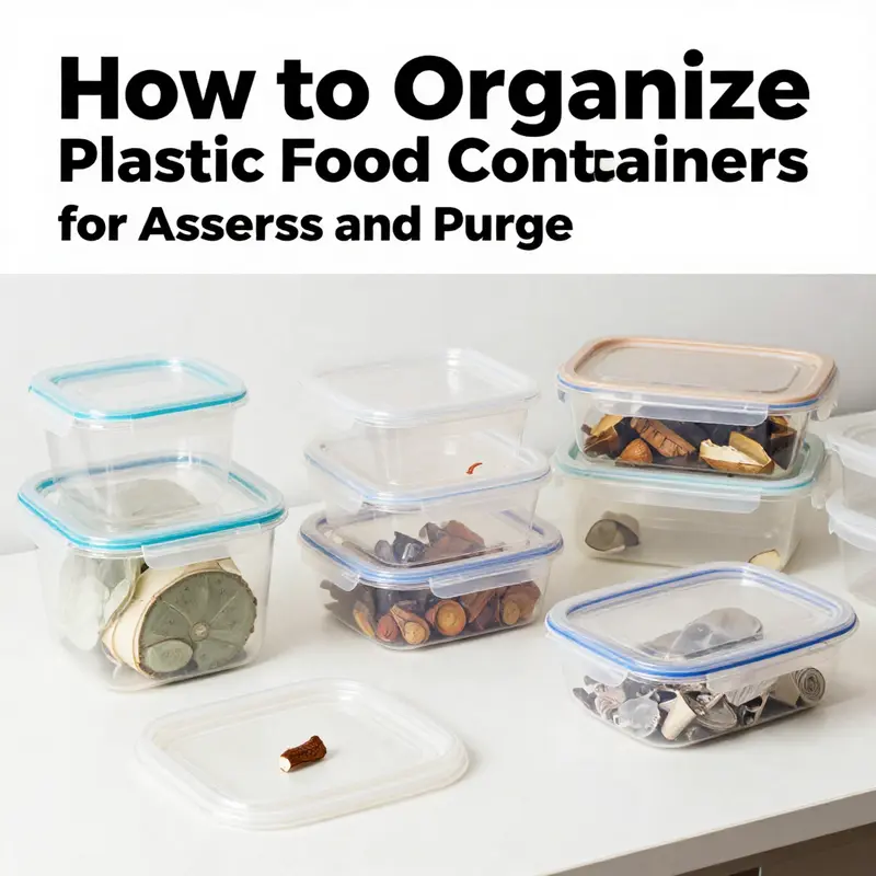 Assessing and purging plastic food containers to ensure only safe, usable items remain.