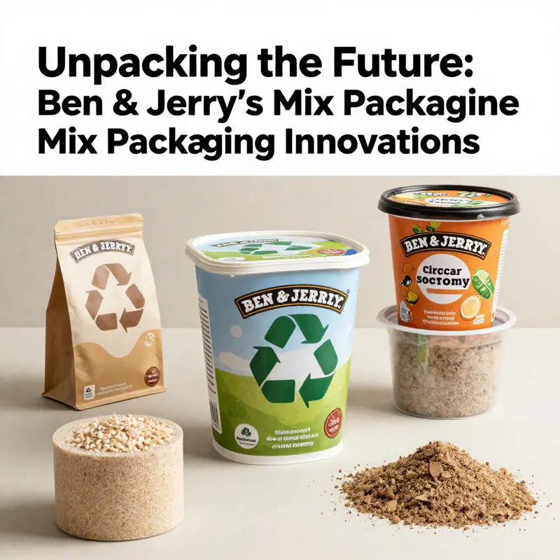 Comparison of paper and plastic packaging used by Ben & Jerry’s.