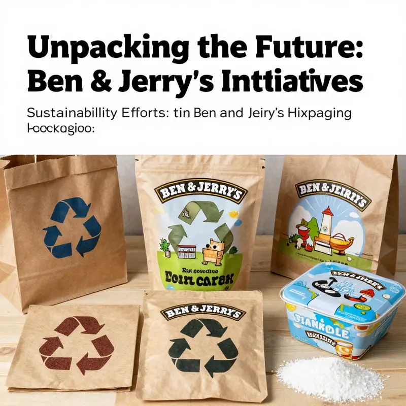 Comparison of paper and plastic packaging used by Ben & Jerry’s.