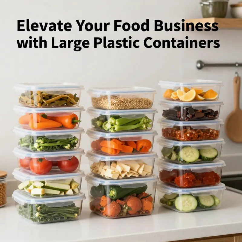 Large plastic food containers enhance meal prep efficiency while keeping ingredients fresh.