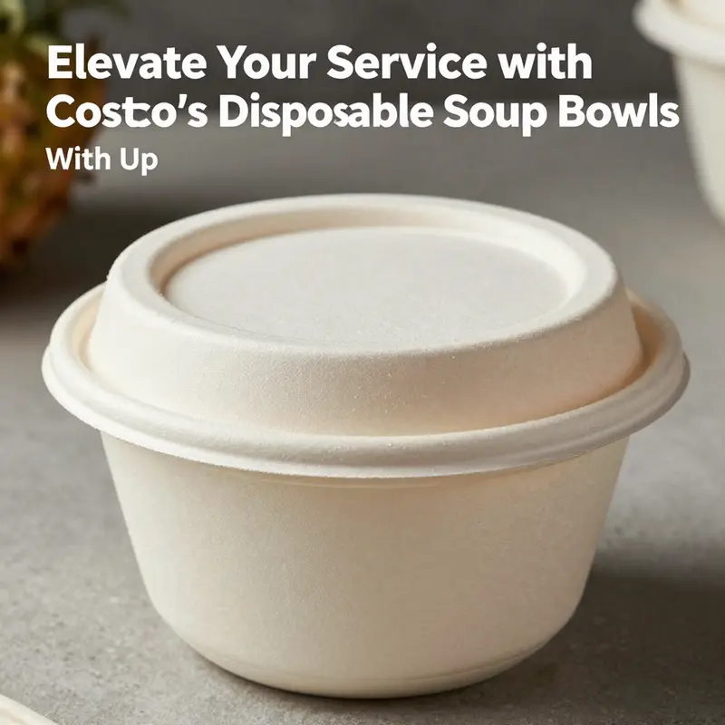 An engaging display of Costco’s eco-friendly soup bowls and lids highlights their functionality and appeal.
