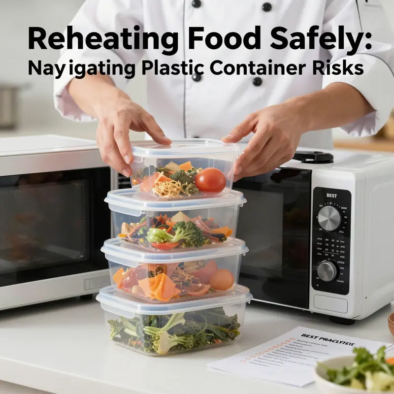 An overview of plastic containers and potential risks when reheating food.