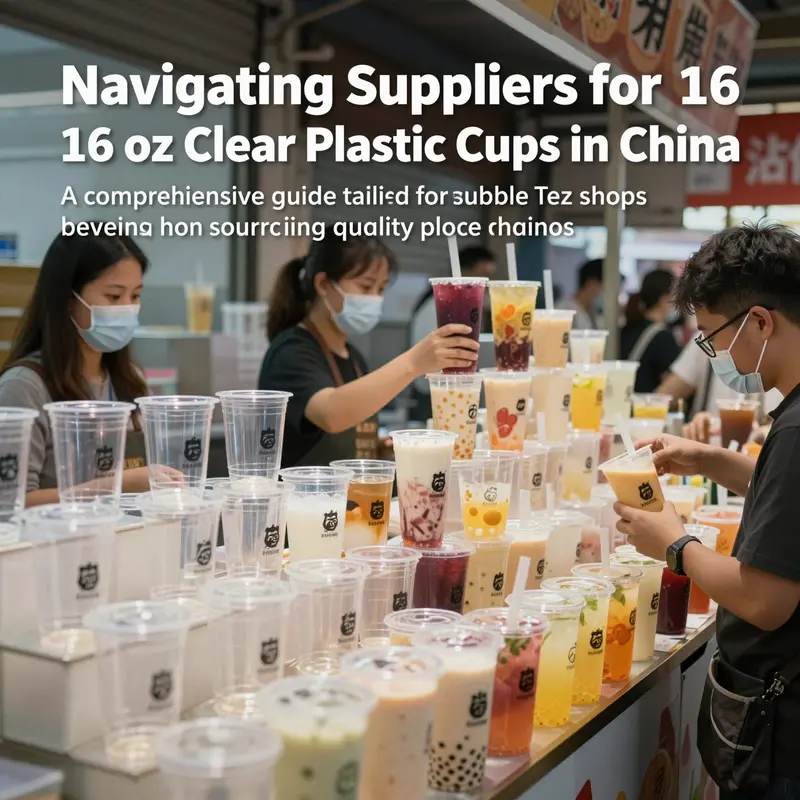 A vibrant array of shops serving bubble tea in clear plastic cups.