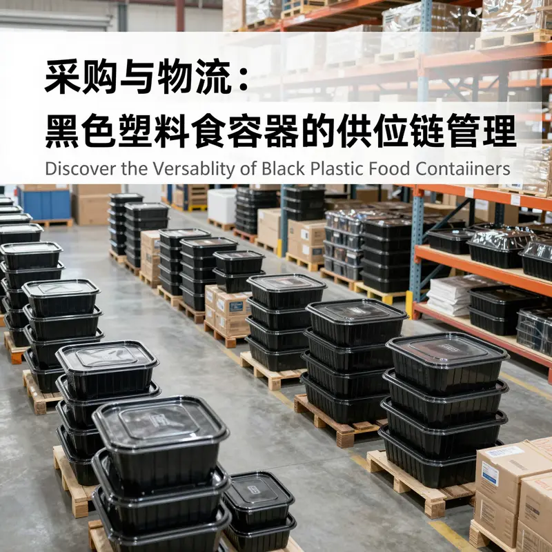 A variety of black plastic food containers showcasing their diverse applications in food service.