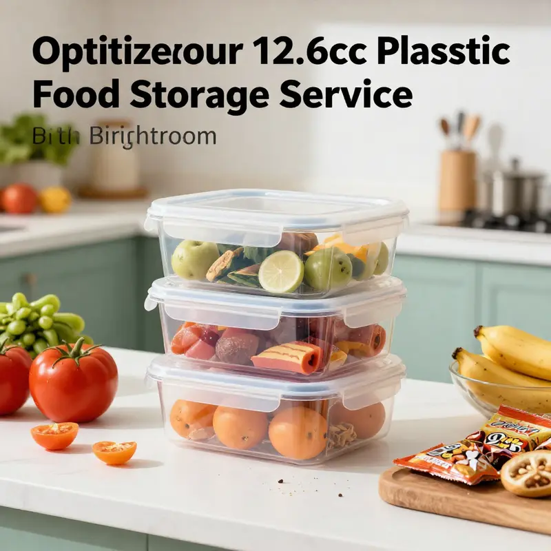 Brightroom 12.6c Tall Rectangle Plastic Food Storage Container in a colorful kitchen, showcasing its versatility and organization capabilities.