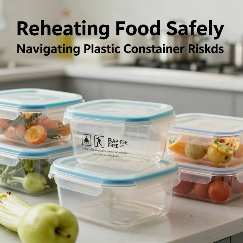 An overview of plastic containers and potential risks when reheating food.