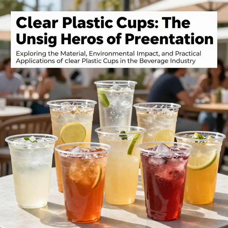 Clear plastic cups displaying colorful drinks in an outdoor setting, emphasizing their appeal and functionality.