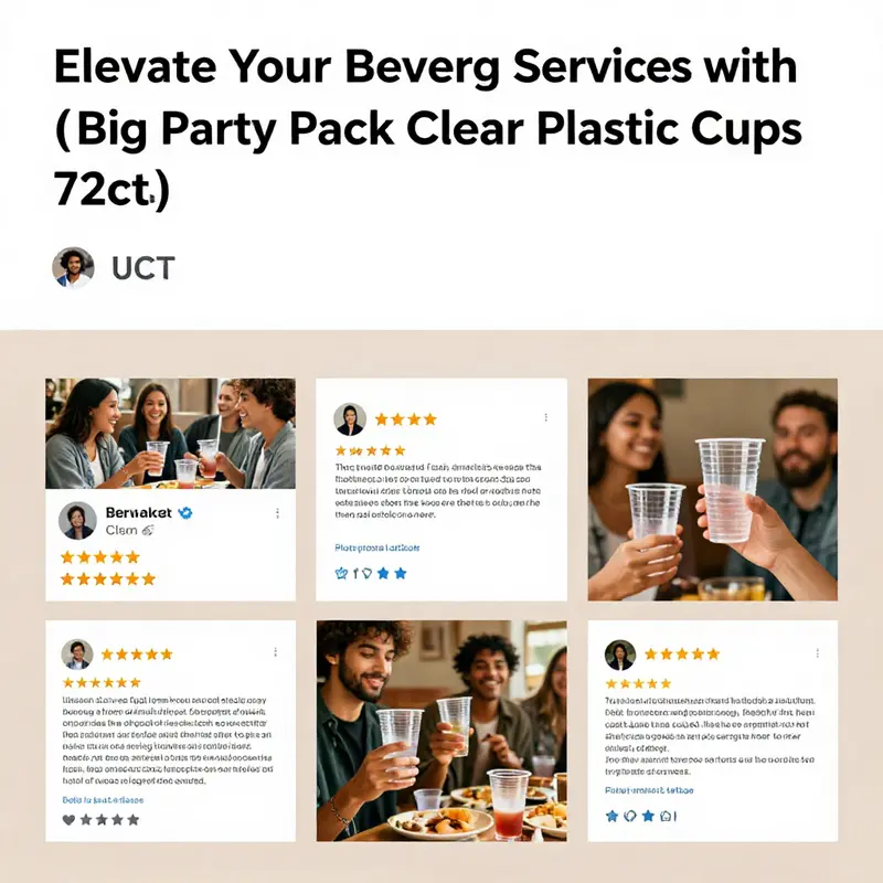 Highlighting the specifications of durable 10-ounce clear plastic cups ideal for various beverages.