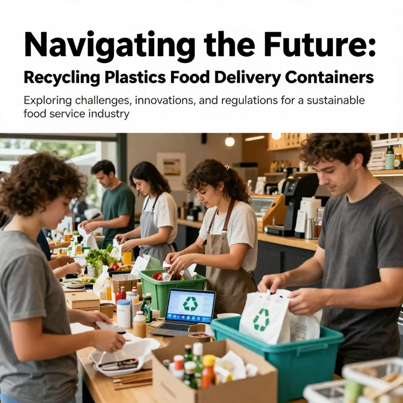A lively street with food vendors using environmentally friendly packaging, representing community efforts in sustainability.