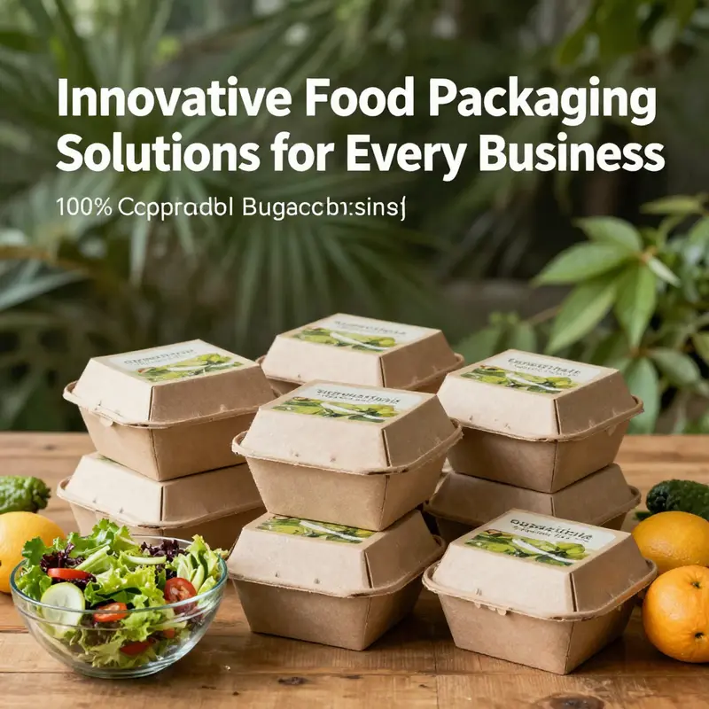 Diverse sizes of brown kraft paper disposable food boxes, perfect for takeout and delivery.