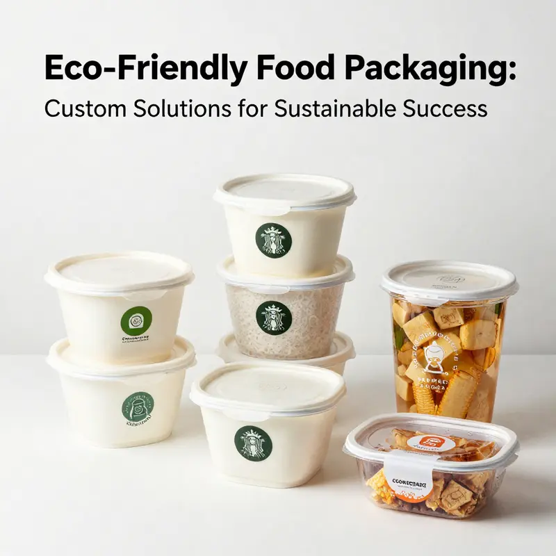 Diverse paper-based packaging solutions accentuated with vibrant designs, emphasizing eco-friendliness.