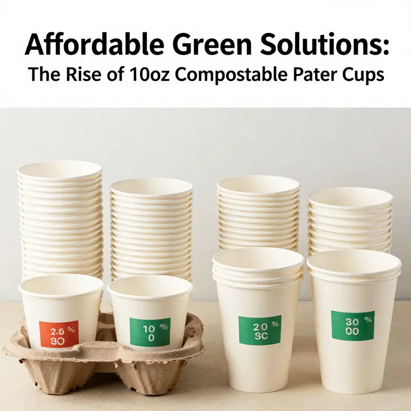 A comparison of bulk pricing for 10oz compostable paper cups.