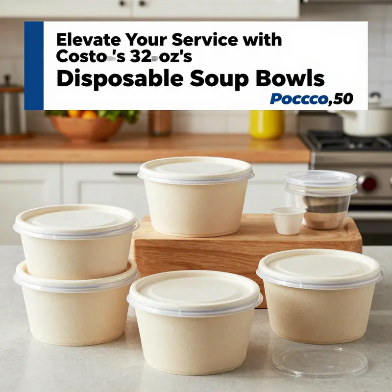 An engaging display of Costco’s eco-friendly soup bowls and lids highlights their functionality and appeal.