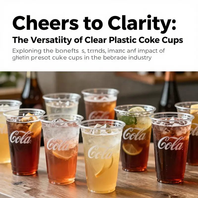 Colorful beverages in clear plastic Coke cups set against a celebratory background.