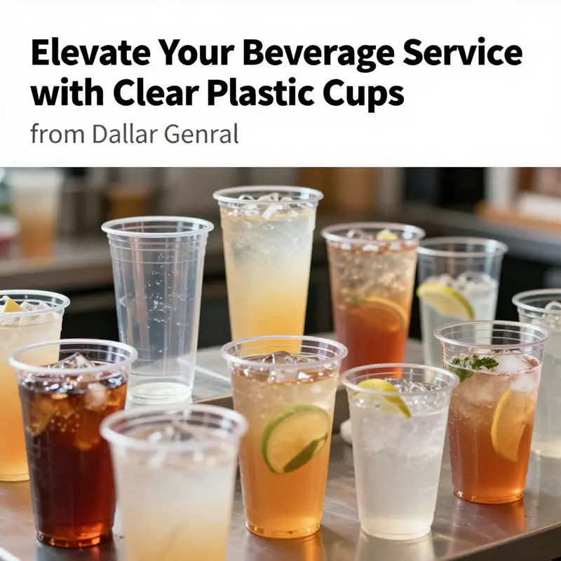 An assortment of beverages served in clear plastic cups highlighting their practical use.