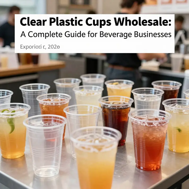 A colorful assortment of clear plastic cups filled with drinks in a café or event setting, emphasizing their use in various industries.