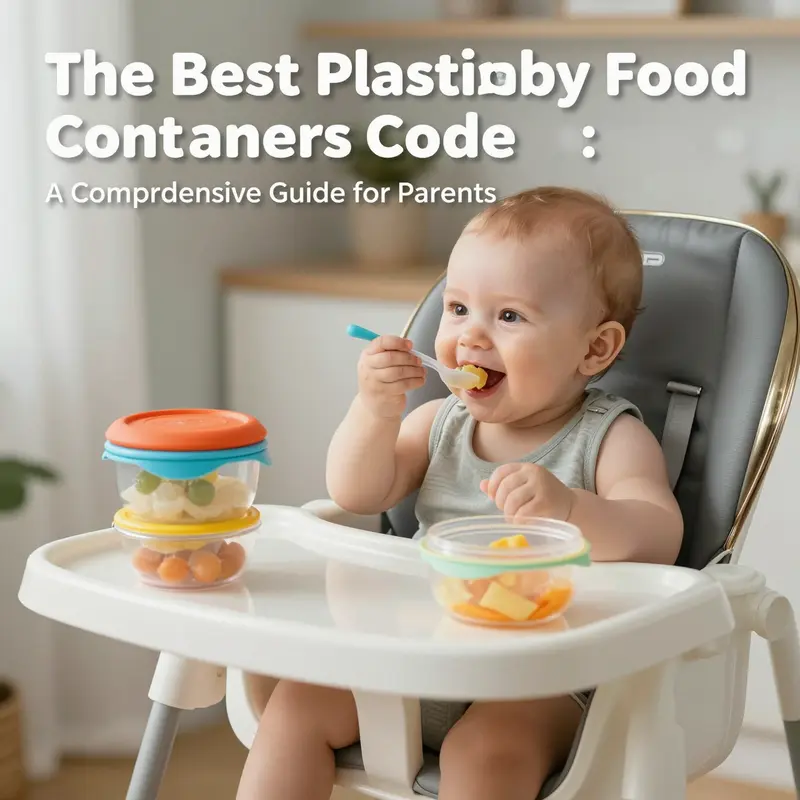 A babies enjoying food with colorful plastic containers nearby, highlighting safe feeding practices.