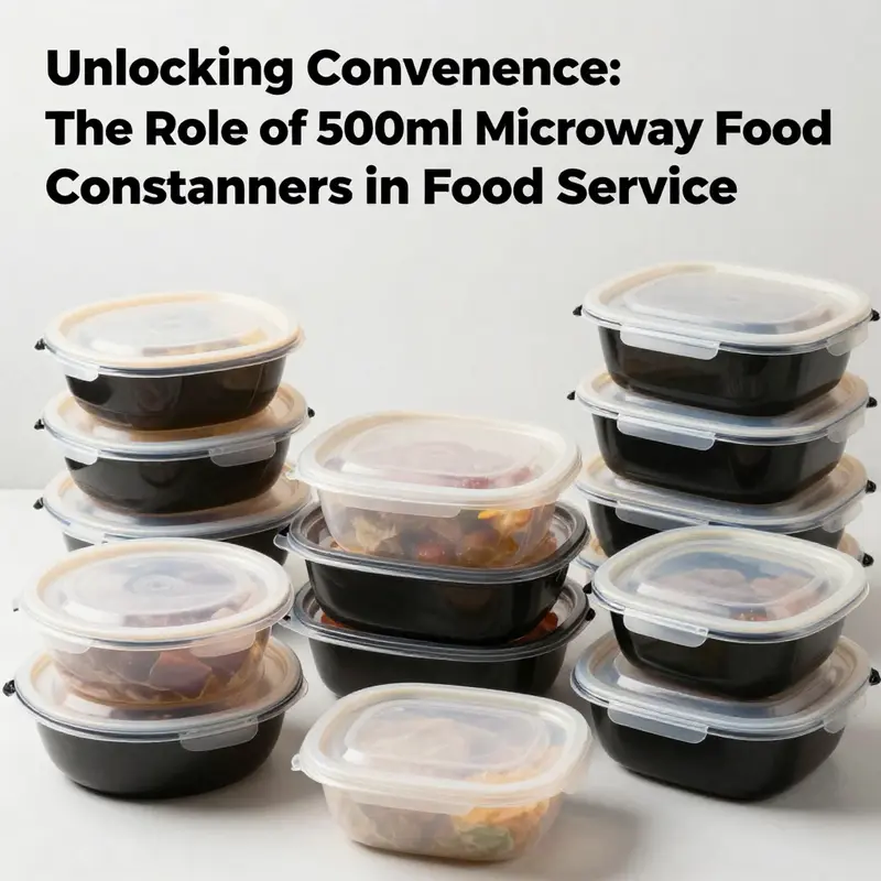 A collection of various plastic 500ml microwave takeaway containers used in food service settings.