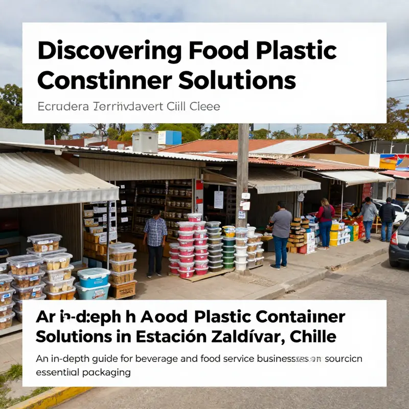 Estación Zaldívar, Chile, bustling with shops showcasing a variety of food plastic containers.