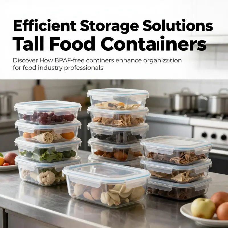 Rubbermaid Tall Food Storage Containers displayed in a commercial kitchen, highlighting their modern design and practical usage for food storage.