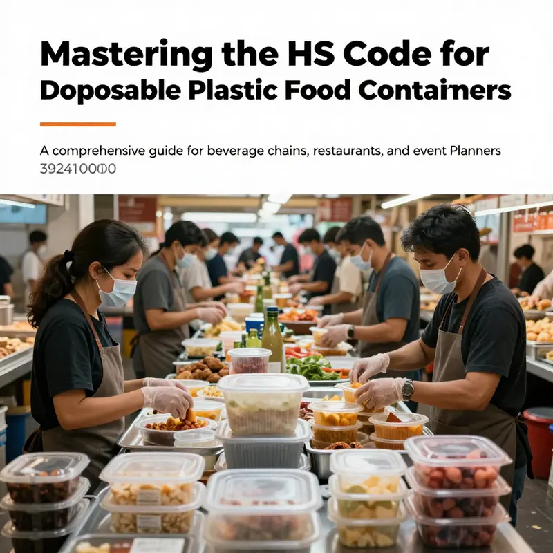 A busy food market displaying various disposable plastic food containers being utilized by consumers.
