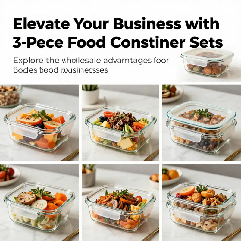 A collage of glass food containers filled with diverse dishes from bubble tea shops to restaurants, highlighting their versatility.