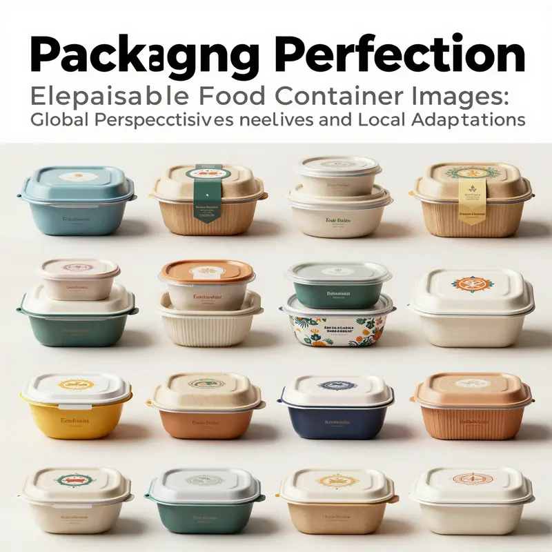 High-resolution images illustrating the design and functionality of disposable food containers.