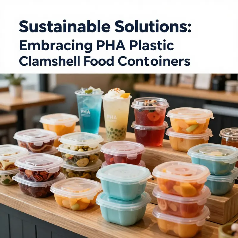 A variety of PHA plastic food containers showcasing the modern and appealing designs available for restaurant use.