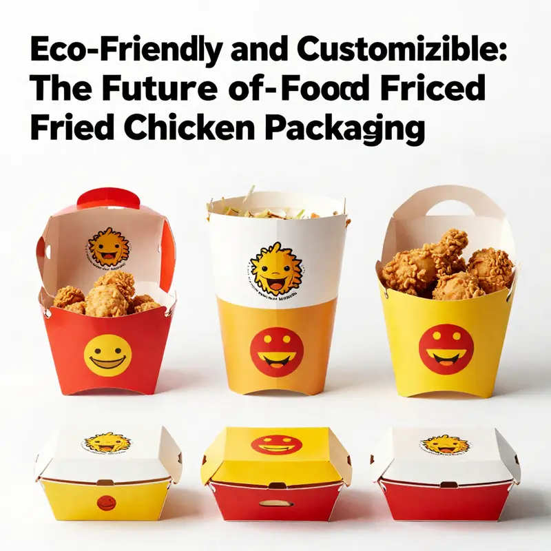 Sustainable materials for disposable packaging in fast food fried chicken service.