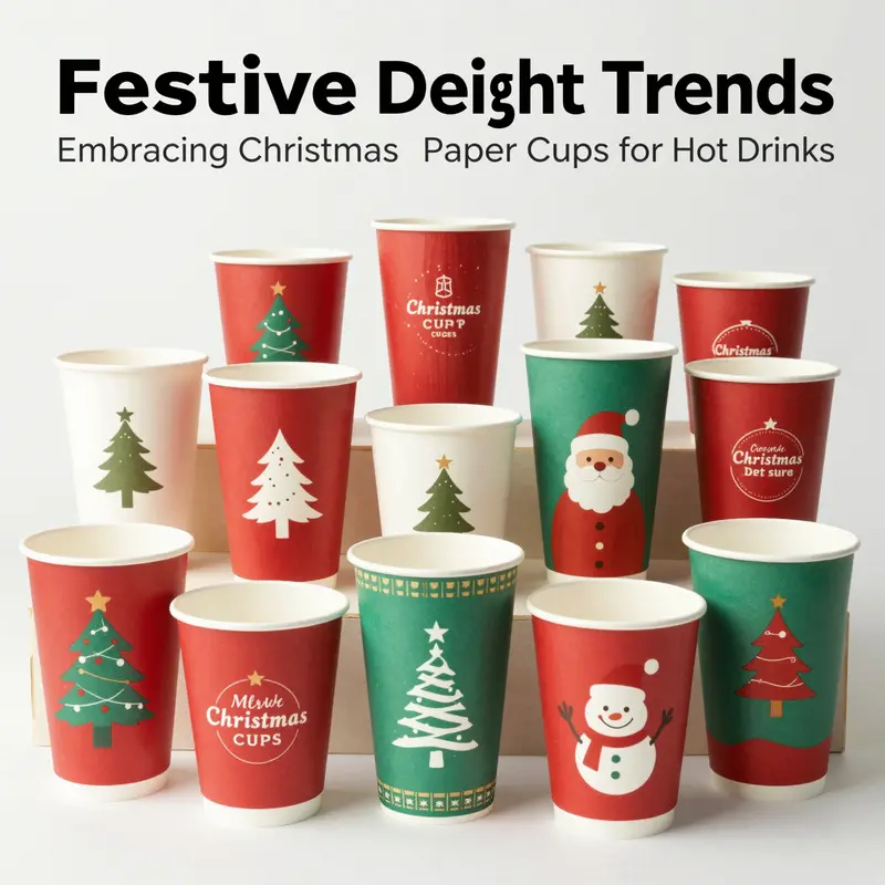 Christmas paper cups designed to accommodate hot drinks without compromising quality or aesthetic appeal.