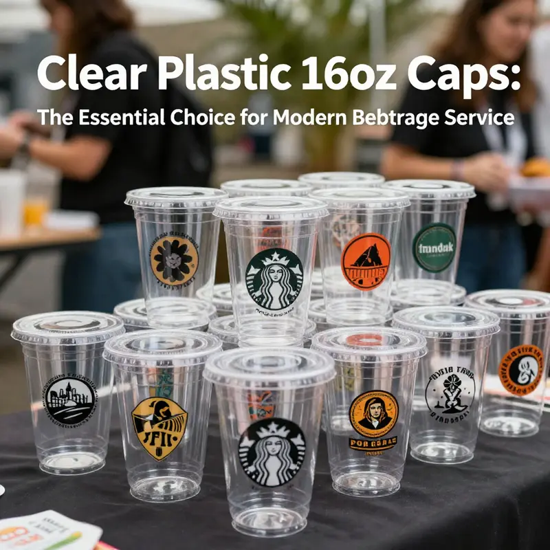 Clear plastic 16oz cups showcasing their clarity and capacity, perfect for cold beverages.
