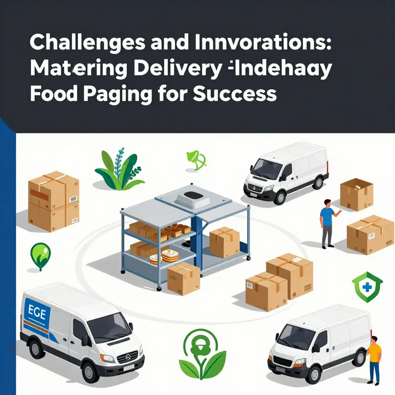 Diverse food packages designed for delivery service showcasing variety and sustainability.