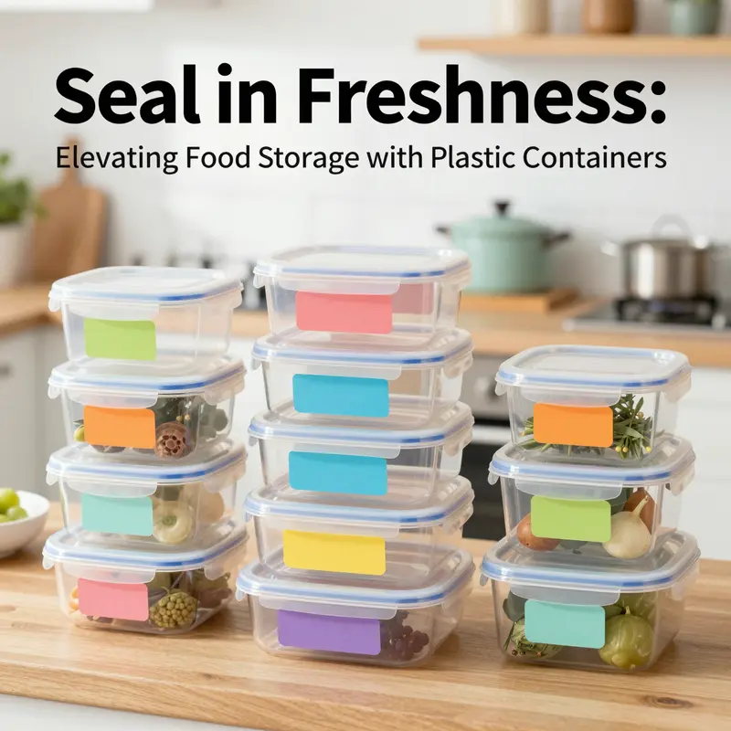 A variety of plastic food storage containers, showcasing their essential safety certifications.
