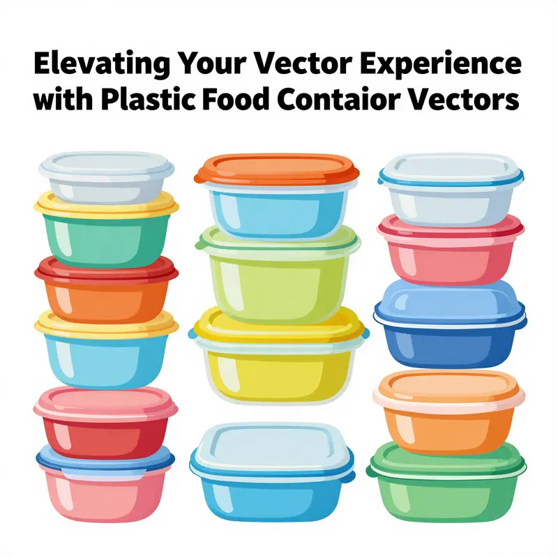A diverse collection of vector-designed plastic food containers highlighting modern design techniques.