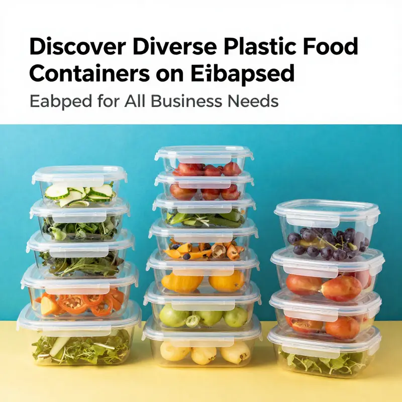 A variety of plastic food containers available on eBay, showcasing options for meal prep, storage, and serving.